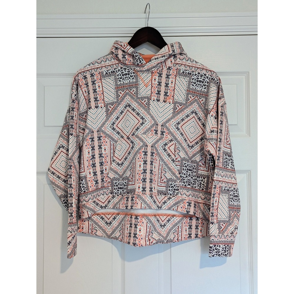 Hooey Southwestern Geometric Printed Cropped Hoodie Size M EUC
